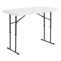 Lifetime 4 Foot Commercial Grade, Height-Adjustable Folding Table, White (80160)