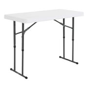Lifetime 4 Foot Adjustable Rectangle Folding Table, Indoor/Outdoor Commercial Grade, White Granite 80160