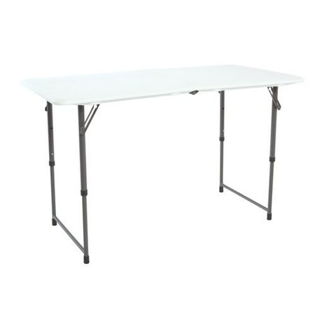 Lifetime 4-Foot Essential Adjustable Fold-In-Half Table (white granite), 80206
