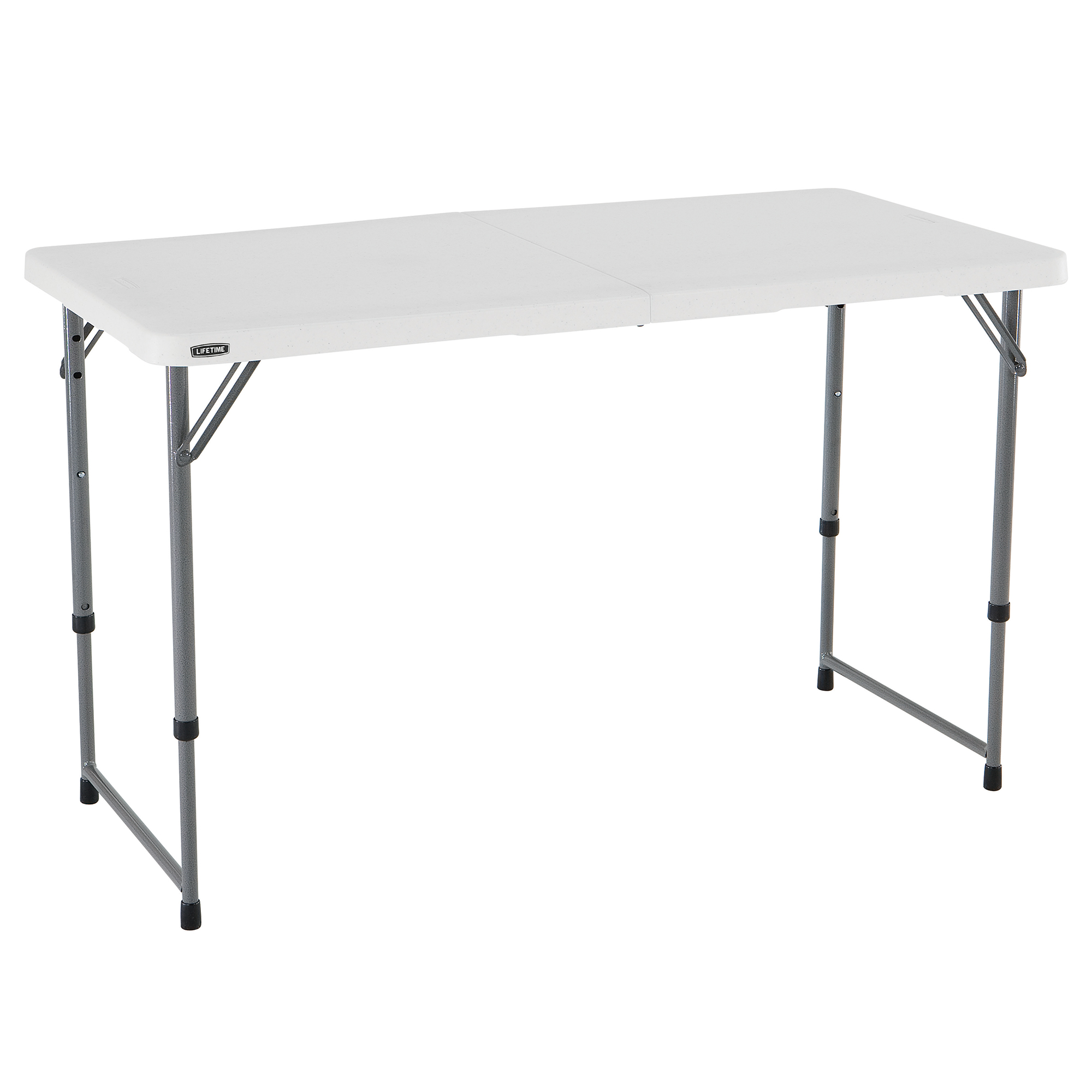 Lifetime 4-Foot Height-Adjustable Fold-In-Half Table, White