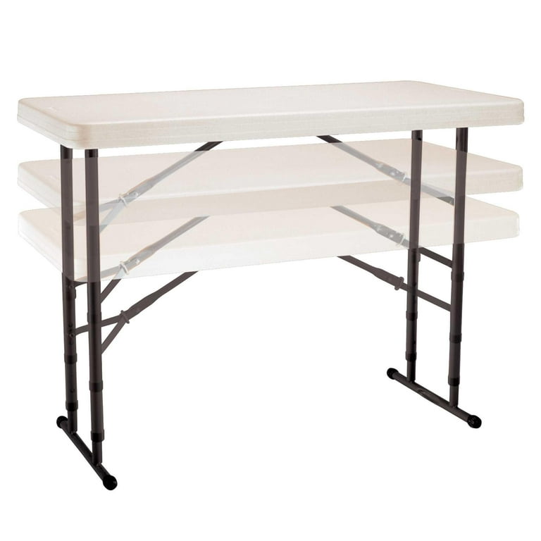 Lifetime 4 Foot Rectangle Adjustable Height Folding Table Indoor