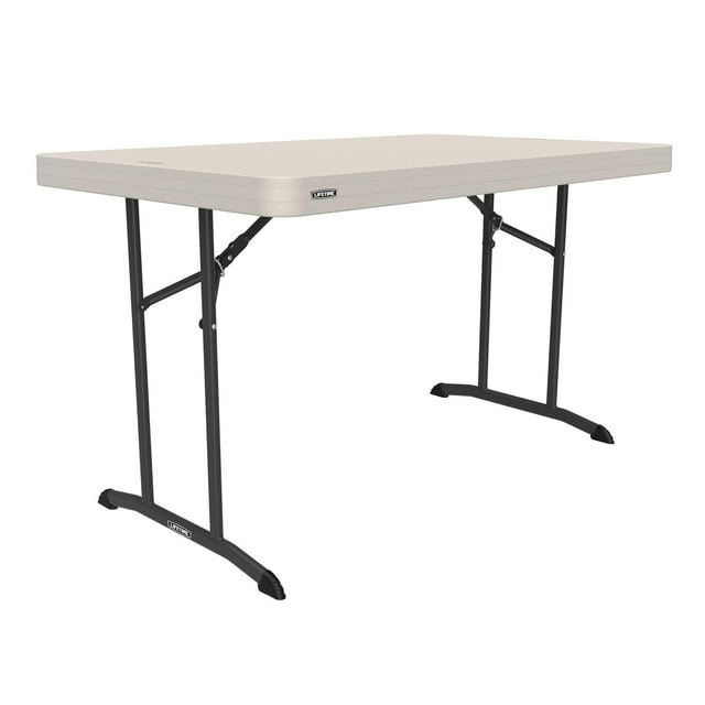 Lifetime 4 Foot Rectangle Folding Table, Indoor/Outdoor Commercial Grade, Almond (80568