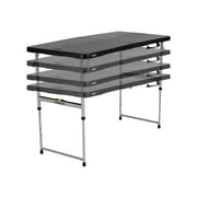 Lifetime 4 Ft. Rectangle Fold-in-Half Adjustable Table, Indoor/Outdoor, Light Commercial, Black 80869