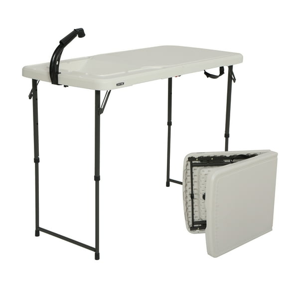 Lifetime 4 Foot Folding Fish Cleaning Table with Faucet - 280560
