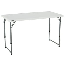 Flash Furniture 4 Rectangular Height Adjustable Indoor Outdoor Plastic Folding Event Table White Walmart