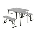 thumbnail interactive-video image 1 of Lifetime 42" Table with Benches (HDPE & Powder Coated Steel). Boulder Gray, 1 of 17