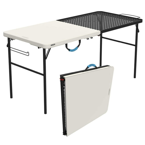 Lifetime 5' Fold-in-Half Camping Folding Table, Pumice (280875)