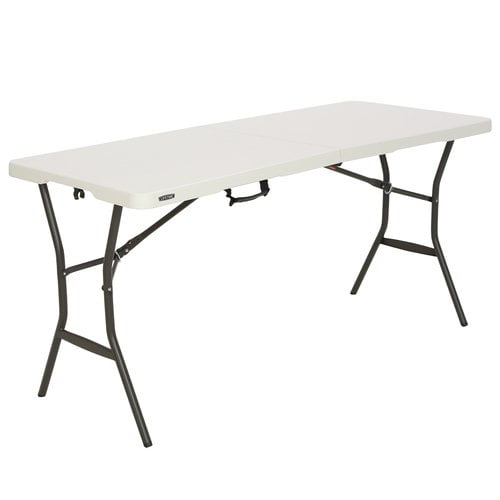 Lifetime 5 Foot Fold-in-Half Table, Indoor/Outdoor Essential, White Granite (80513)