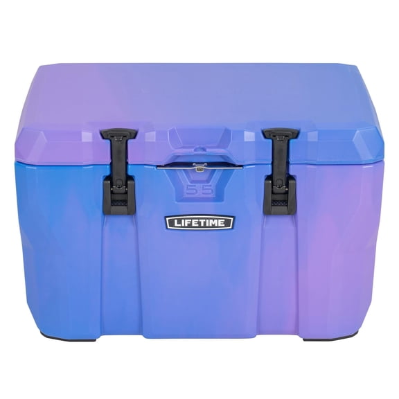 Lifetime 55 qt Bear-Resistant Camping Cooler, Premium High Performance, Ice Retention, Hard Cooler, 60 Can Capacity, Twilight Fusion (91448)