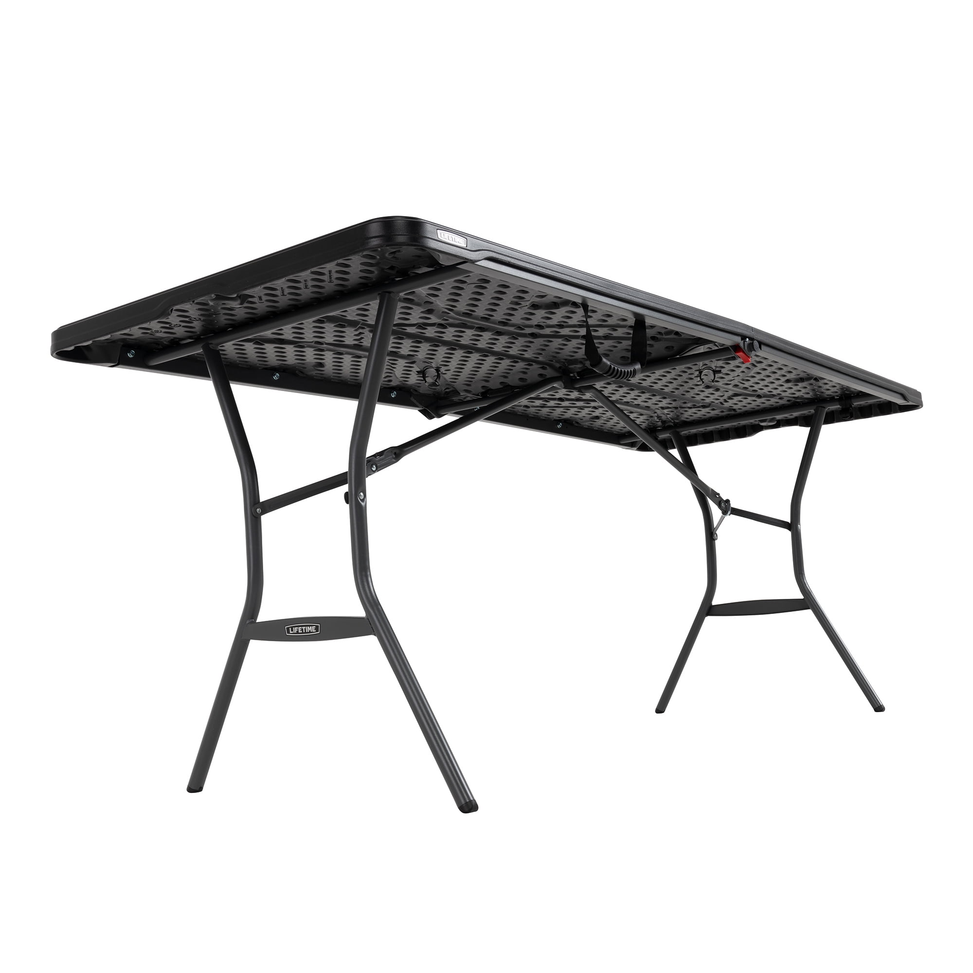 Lifetime 6 Foot Rectangle Fold-in-Half Folding Table, Black (80891