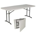 thumbnail image 1 of Lifetime 6 Foot Rectangle Fold-in-Half Table, Indoor/Outdoor Commercial Grade, Almond (80382), 1 of 8