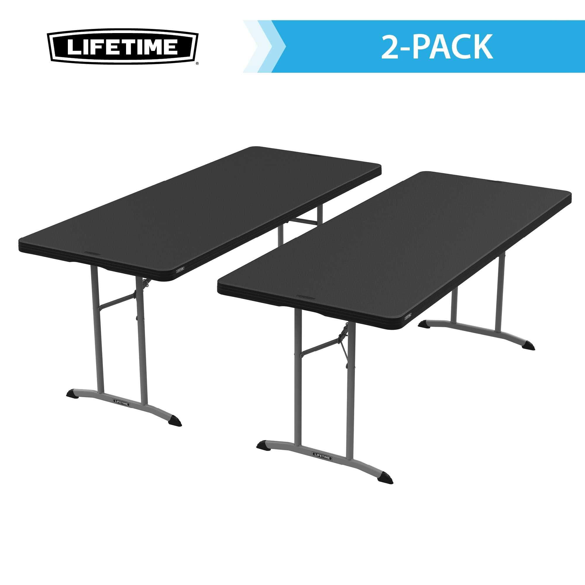Lifetime 6 foot Black Fold-In-Half Table 2 Pack - 80895 
