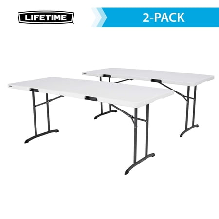 Lifetime 6 foot White Fold-In-Half Table 2 Pack - 80799
