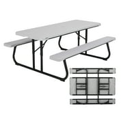 Lifetime 6 ft. Classic Folding Polyethylene Picnic Table, Gray 260265