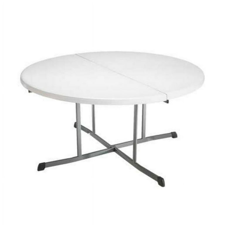 Lifetime 60 in. Round Fold-In-Half Table, White Granite, HDPE Lifetime 60 in. Round Fold-In-Half Table, White Granite, HDPE