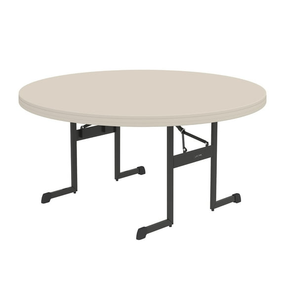 Lifetime 60 Inch Round Folding Table, Indoor/Outdoor, Almond, Professional Grade