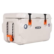 Lifetime 65 qt Bear-Resistant Camping Cooler, Premium High Performance, Ice Retention, Hard Cooler, 75 Can Capacity, Pumice and Orange 91061