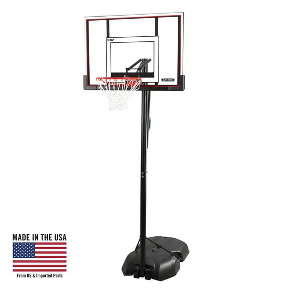 Lifetime 7.5ft-10ft Adjustable Height 50" Shatterproof Outdoor Portable Basketball System (90492)
