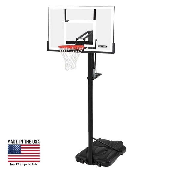 Lifetime 7.5ft-10ft Adjustable Height 54" Shatterproof Outdoor Portable Basketball System (90682)