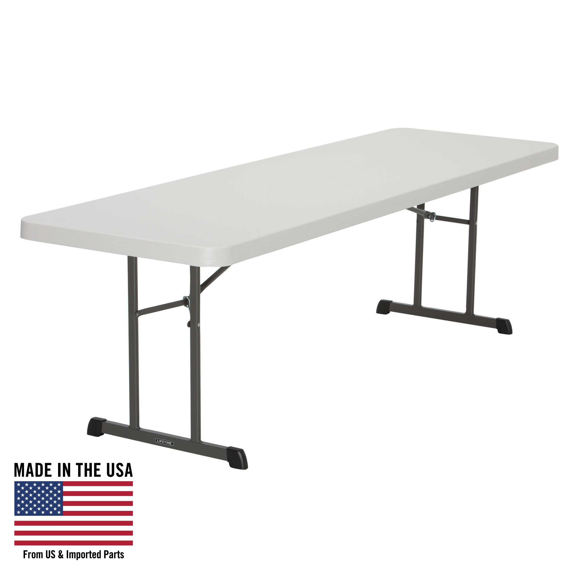 Lifetime 8 Foot Rectangle Folding Table Indoor/Outdoor Professional Grade, Almond (80250) - image 1 of 10