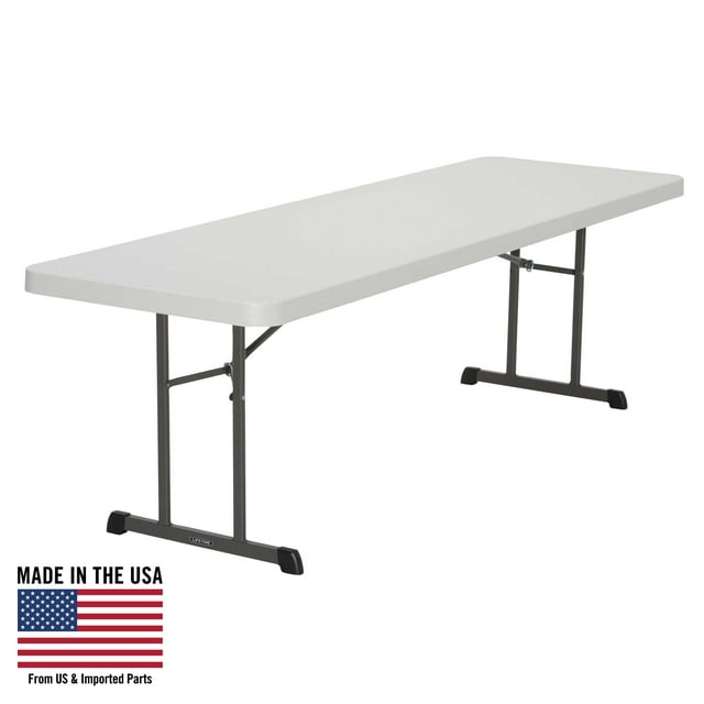 Lifetime 8 Foot Rectangle Folding Table Indoor/Outdoor Professional Grade, Almond (80250)