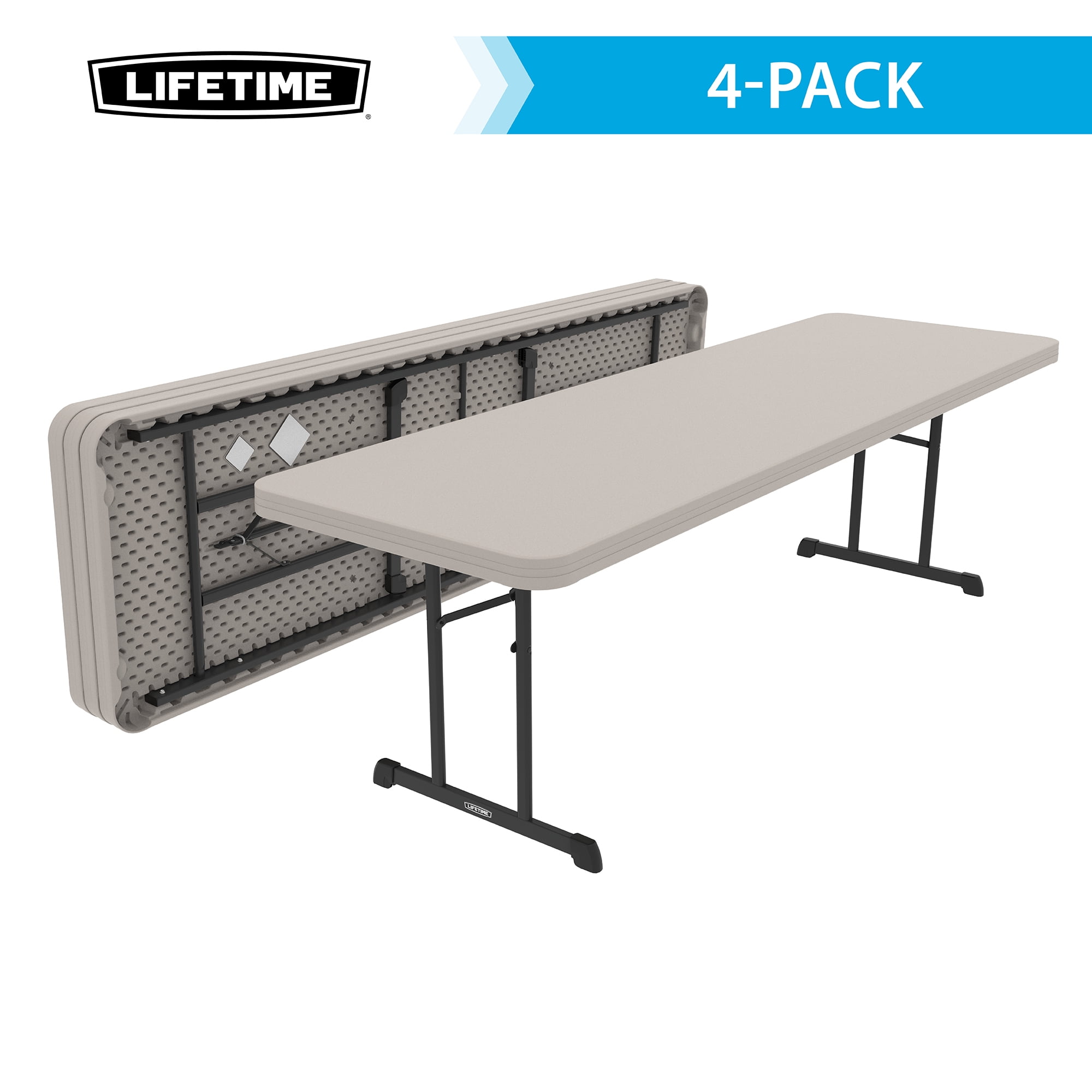 Lifetime 8 Professional Grade Folding Table 4 Pack Putty