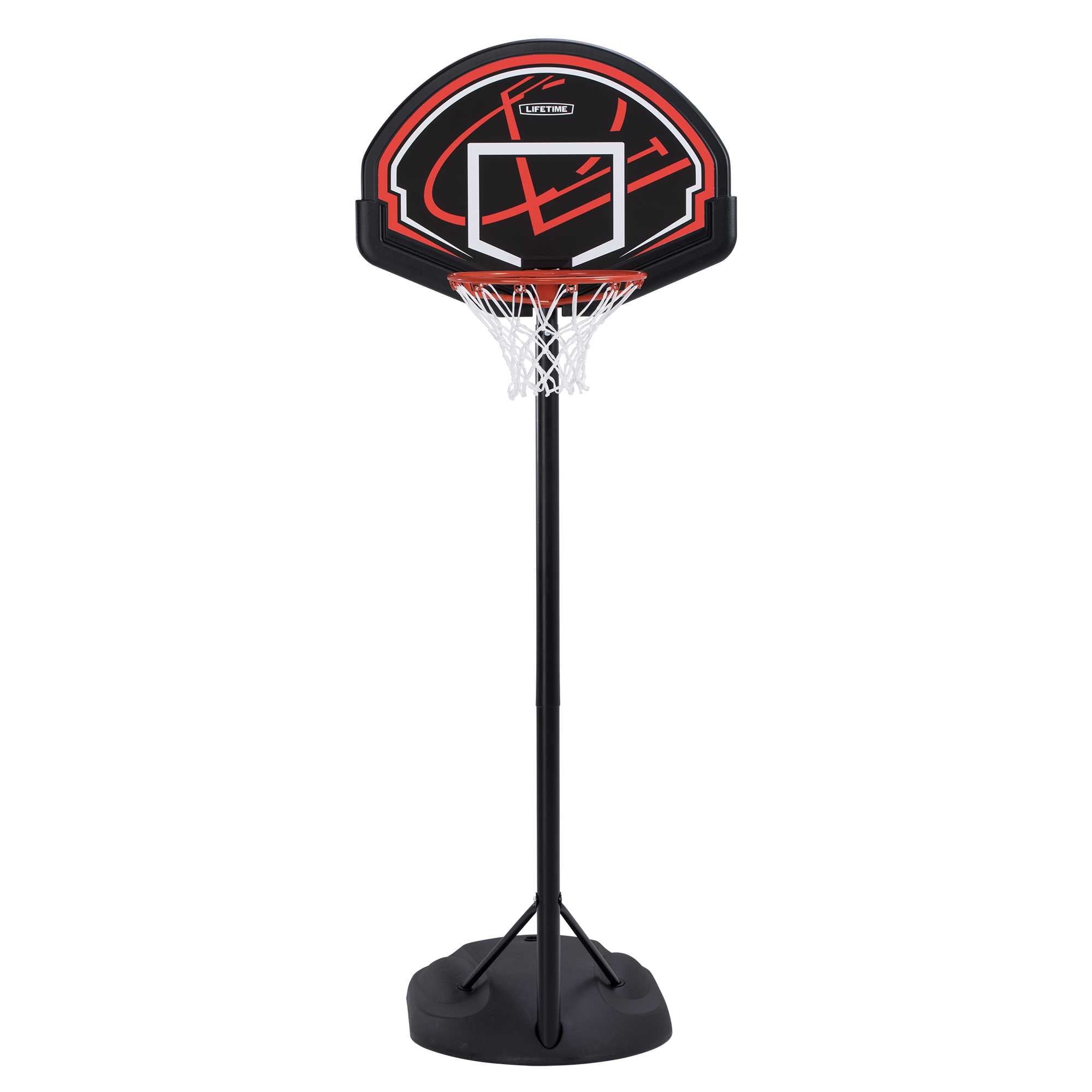 Adjustable 32" Black Polycarbonate Portable Basketball Hoop