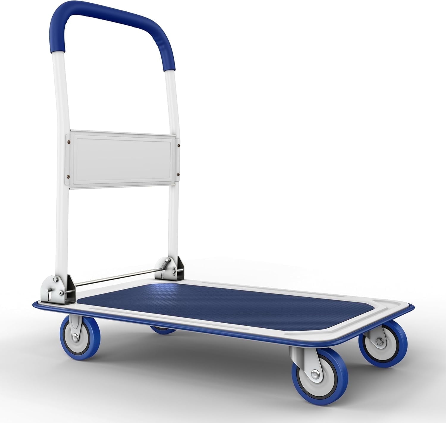 Lifetime Appliance Parts Upgraded Foldable Push Cart Dolly | 330 lbs. Capacity Moving Platform Hand Truck | Heavy Duty Space Saving Collapsible | Swivel Push Handle Flat Bed Wagon - (Blue)