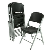 Lifetime Classic Folding Chair, Indoor/Outdoor Commercial Grade, Black, Adult Sized, Set of 4 (80407)