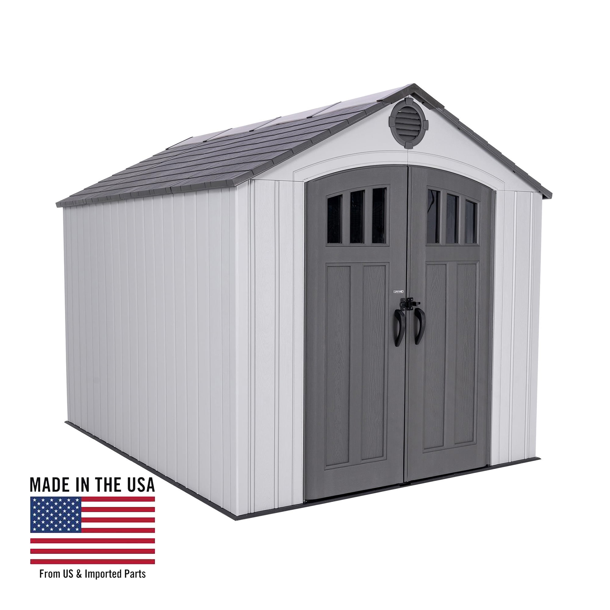 Lifetime Classic Polyethylene 8 ft. x 10 ft. Double Door Outdoor Storage Shed (60469)