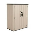 thumbnail image 1 of Lifetime DIY Vertical Outdoor Polyethylene Storage Shed, 53 cu. ft.,  10.57 Sq. feet, Tan (60326), 1 of 9