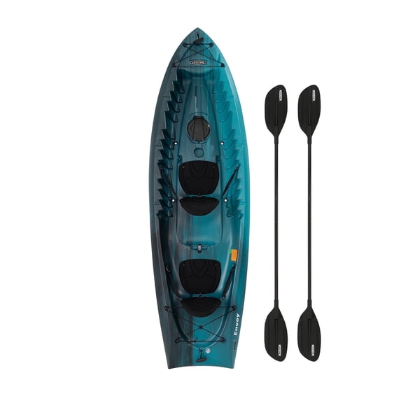 Lifetime Envoy 10.5 ft Sit-On-Top Tandem Kayak with Paddles, Aurora Fusion (91332)