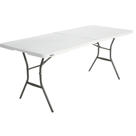 Lifetime Essential 6 Ft Fold-In-Half Table 80333 - Folding, White Granite - 1 Piece, White