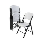 Lifetime Folding Chair, Indoor/Outdoor Commercial, White Granite, 4 Pack (42804)