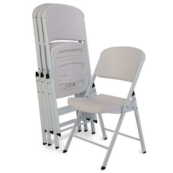 Lifetime Folding Chair, Indoor/Outdoor Commercial, White Granite, Adult Sized, Set of 4 (80359)