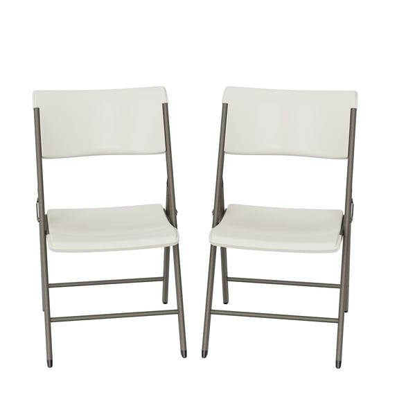 Lifetime Folding Chair, Indoor/Outdoor Light Commercial Grade, Almond Set of 2, Adult Sized (81128)