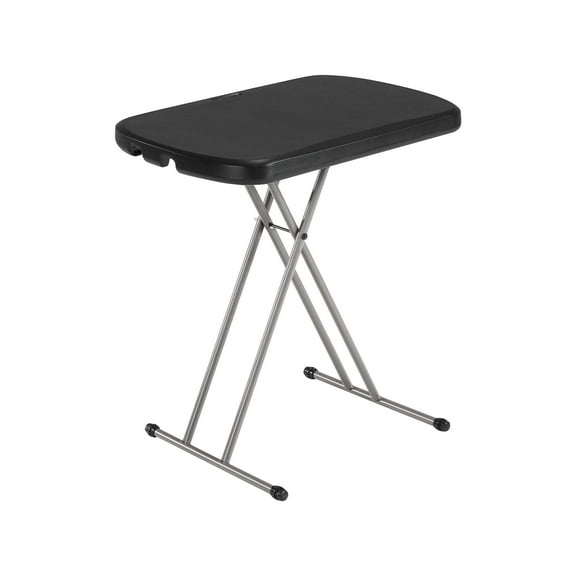 Lifetime Height Adj. 26 in. Laptop Table/TV Tray, Indoor/Outdoor Light Commercial Grade, Black
