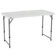 Lifetime Height Adjustable Indoor/Outdoor Folding Table, 4 ft. x 24 in., White Granite (4428)