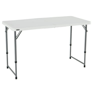 Lifetime Height Adjustable Indoor/Outdoor Folding Table, 4 ft. x 24 in., White Granite (4428)