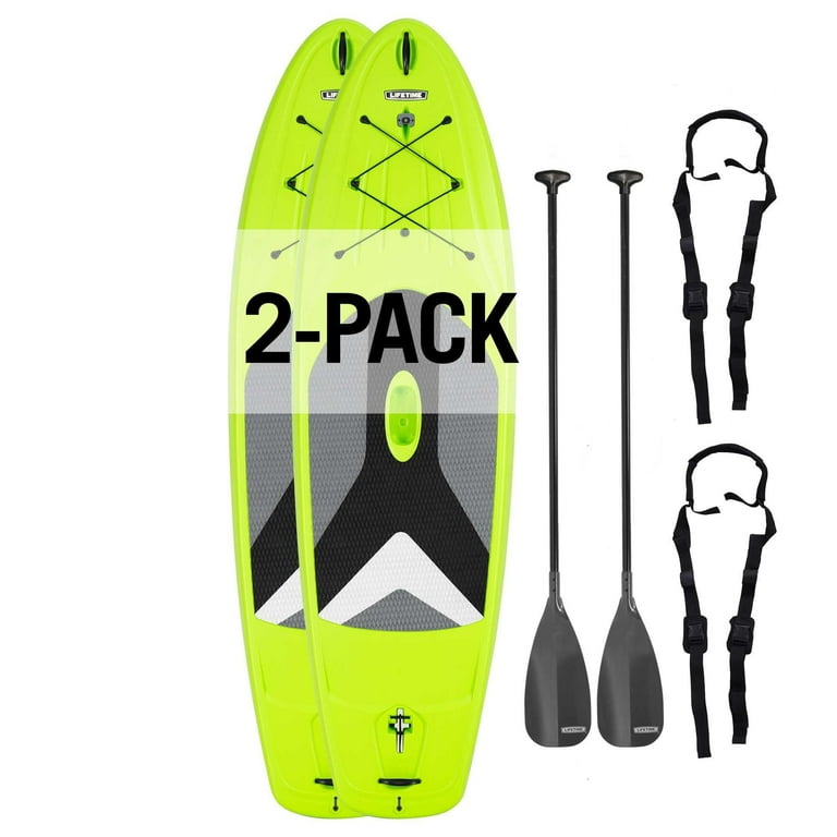 Lifetime Horizon 10ft Lime Green Rigid SUP Set of 2, Solid Plastic
