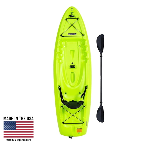 Lifetime Hydros Angler 8 ft 5 in Sit-On-Top Fishing Kayak with Paddle, Lime Green (90785)