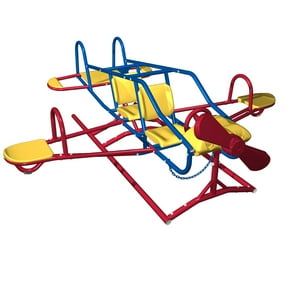 Lifetime Kid's Ace Flyer Metal Teeter Totter, Yellow, Red and Blue (151110)