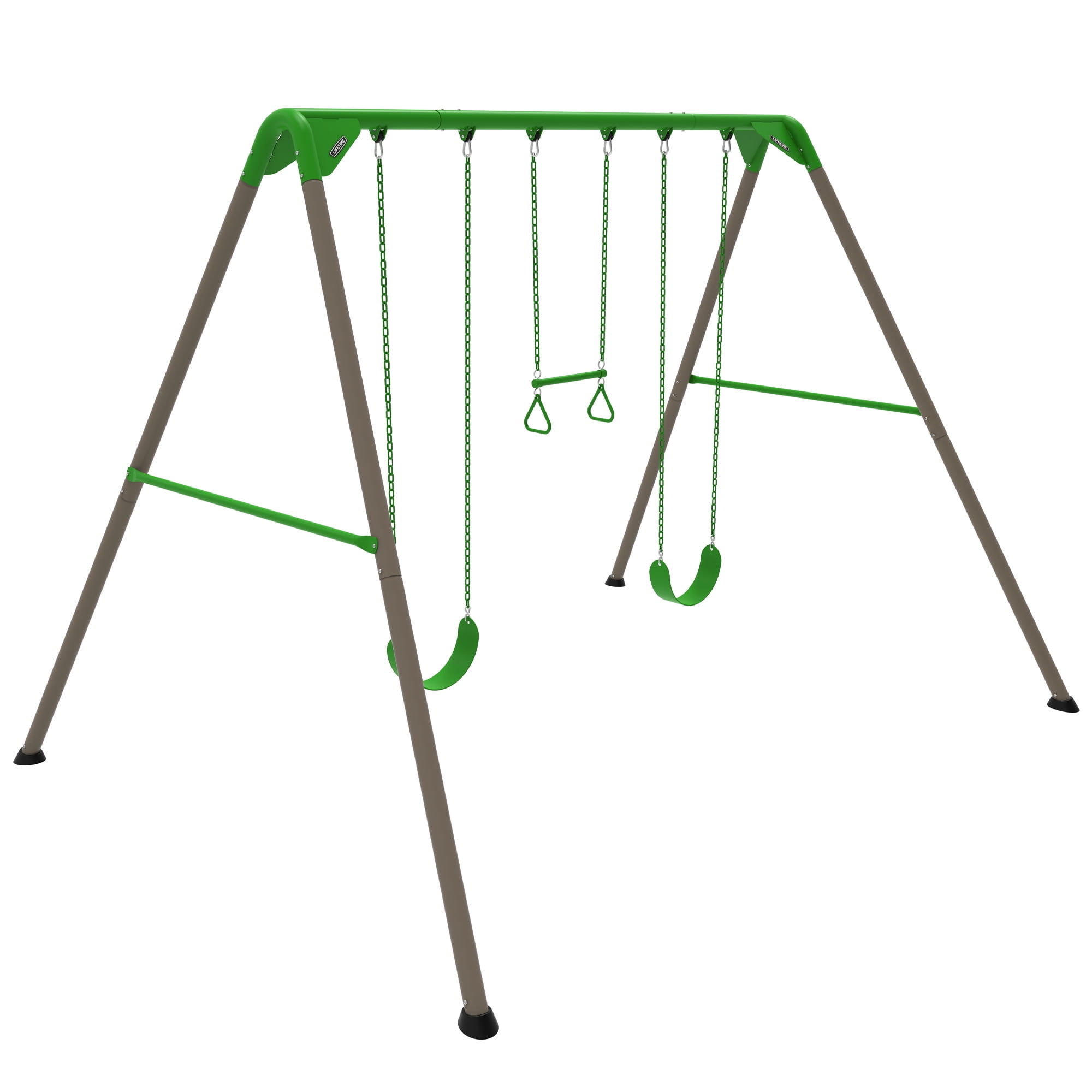 Lifetime Big Outdoor Kid's Swing Set 2 Belt Swings, Trapeze Bar, 9ft