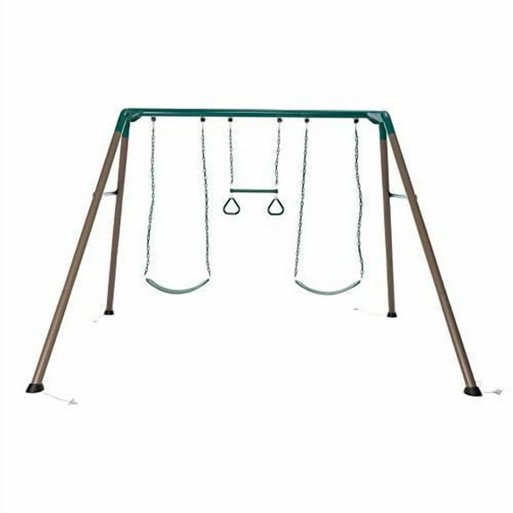 Lifetime Kids 7.3 ft. High Metal Swing Set with Belt Swings (90952)