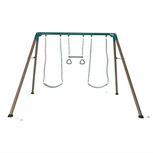 Lifetime Kids 7.3 ft. High Metal Swing Set with Belt Swings (90952)