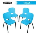 thumbnail image 1 of Lifetime Kids Stacking Chairs Indoor/Outdoor Glacier Blue, 4 Pack (80472), 1 of 9