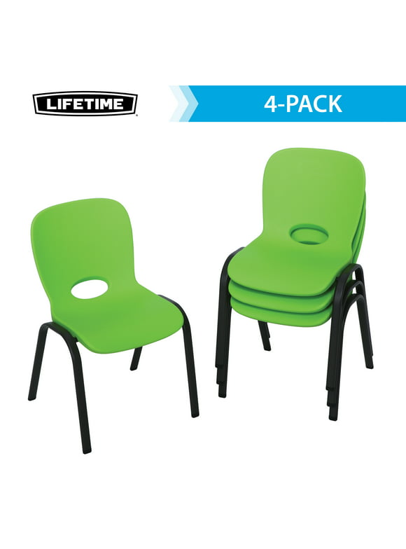 Lifetime Kids Stacking Chairs Indoor/Outdoor Lime Green, 4 Pack (80473)