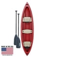 thumbnail interactive-video image 1 of Lifetime Kodiak 13 ft Canoe with Paddles, Molded Seats, Skeg Wheel, Red (90658), 1 of 5