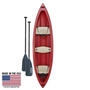 Lifetime Kodiak 13 ft Canoe with Paddles, Molded Seats, Skeg Wheel, Red 90658