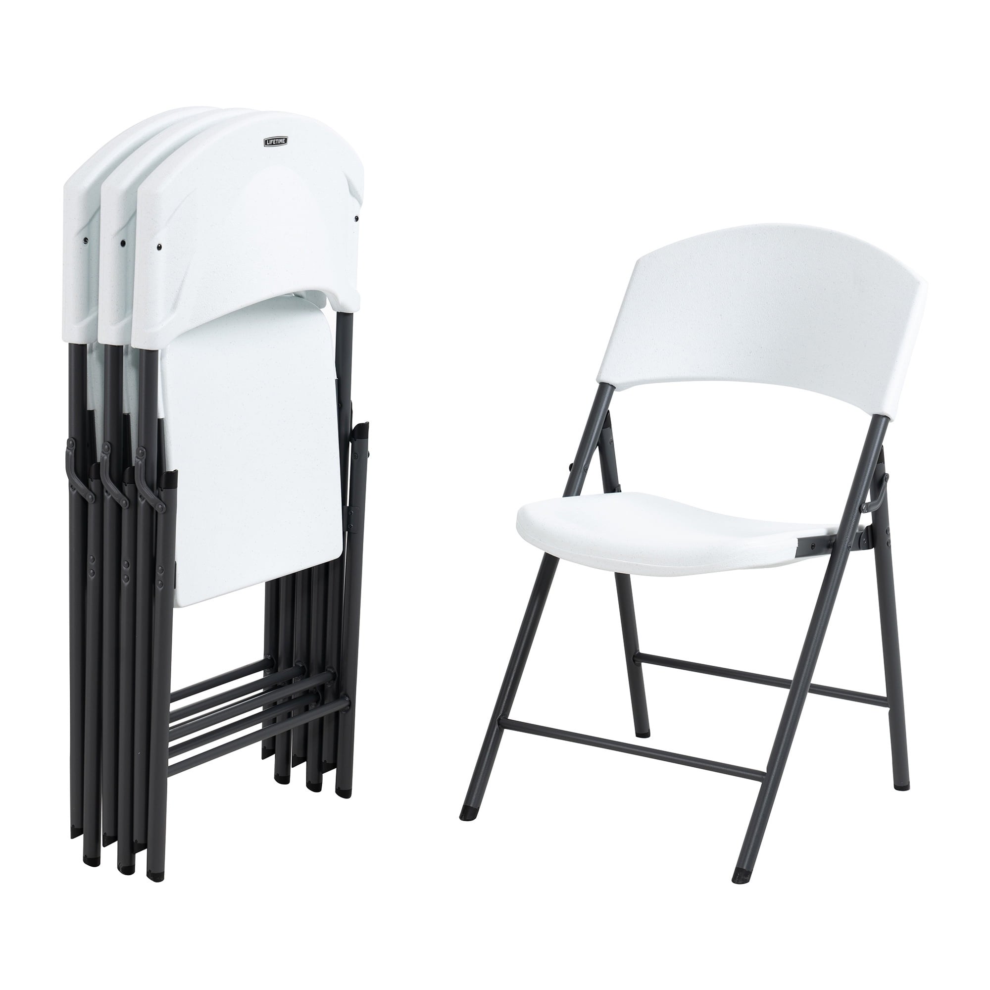 Walmart Saving of  Lifetime Foldable Plastic Chair, Indoor/Outdoor Light Commercial Grade, White Set of 4, Adult Sized (42810)